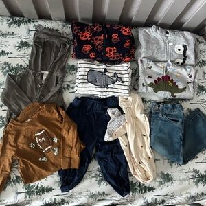 Baby Boy Fall Clothing Bundle Football Full Zip Hoodies Sz 12 Months